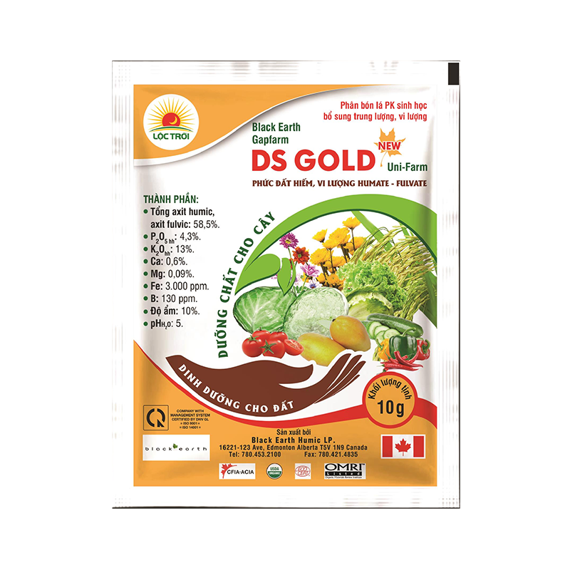 Phân PK sinh học Black Earth Gapfarm DS GOLD